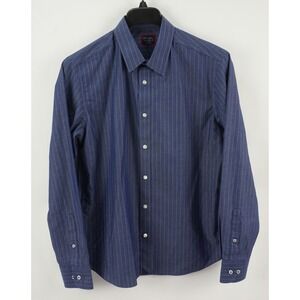 UNTUCKit Gifford WF Wrinkle Free Men's Large Slim Navy Blue Button Up Shirt